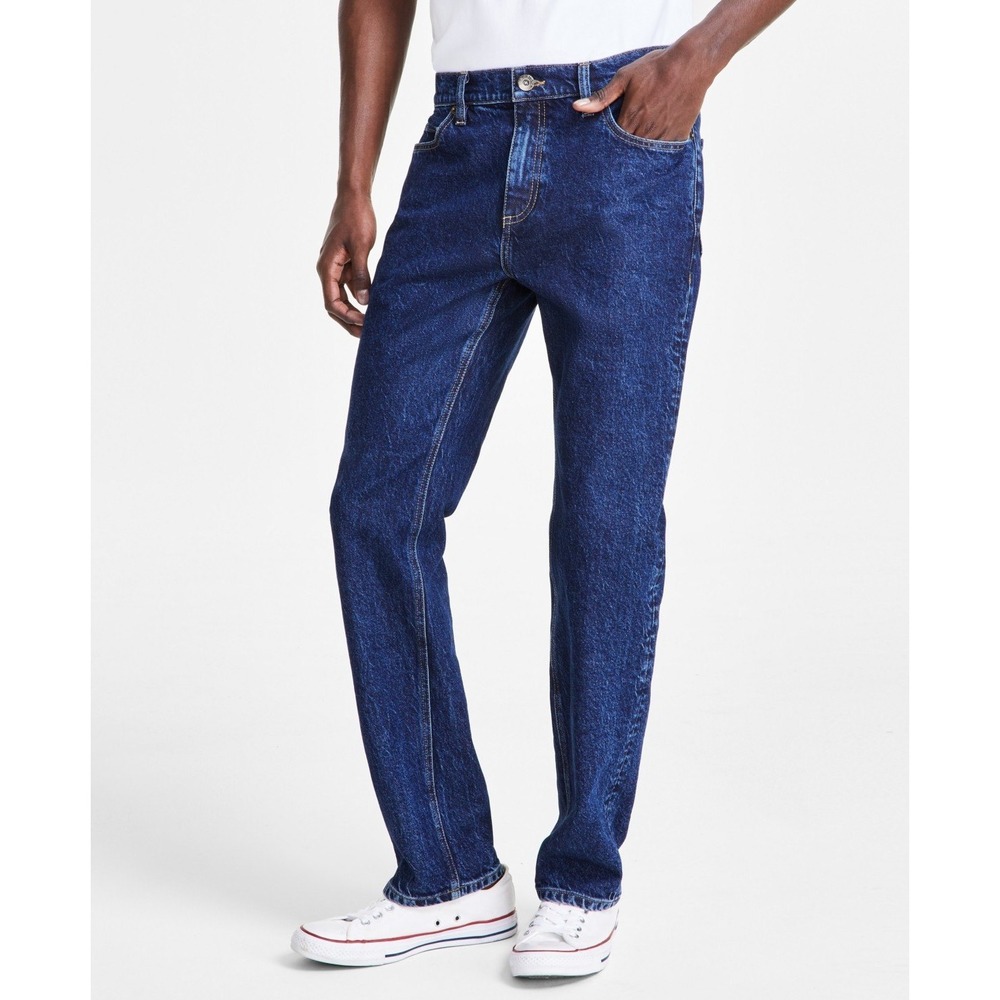 Sun + Stone‎ Straight Fit Jeans Mens 33x32 Indigo New Stretch Denim 100184567MN